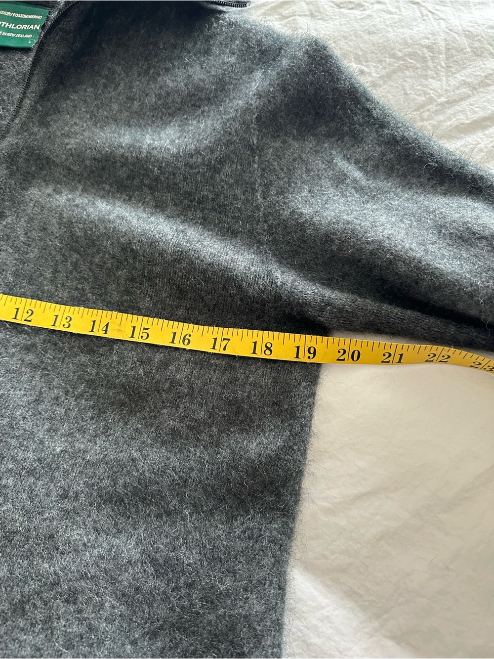 LOTHLORIAN Luxury Possum/Merino Knit Sweater - Charcoal Gray, size large - Picture 12 of 16